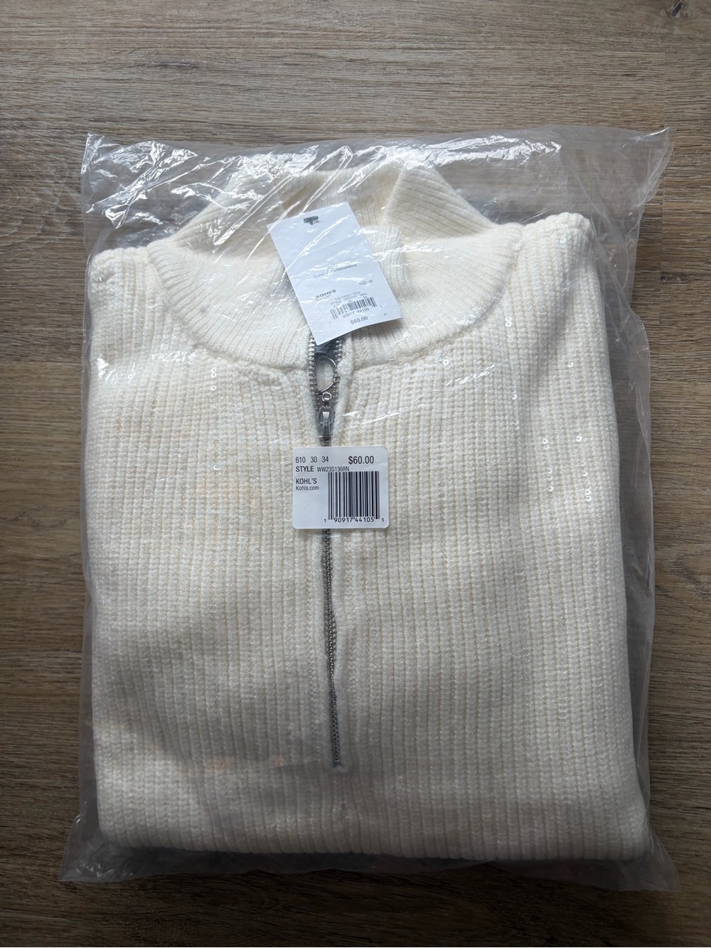 Nine West "Daisy Dew" Ribbed Zip Sweater — Size M, NWT